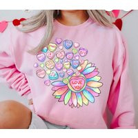 Conversation Hearts Sweatshirts, Valentines Day Sweatshirt, Heart Love Sweatshirt | Etsy (US)