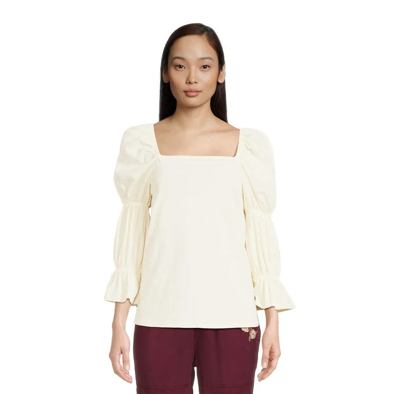 The Pioneer Woman Puff Sleeve Top, Women's, Sizes XS-3X | Walmart (US)