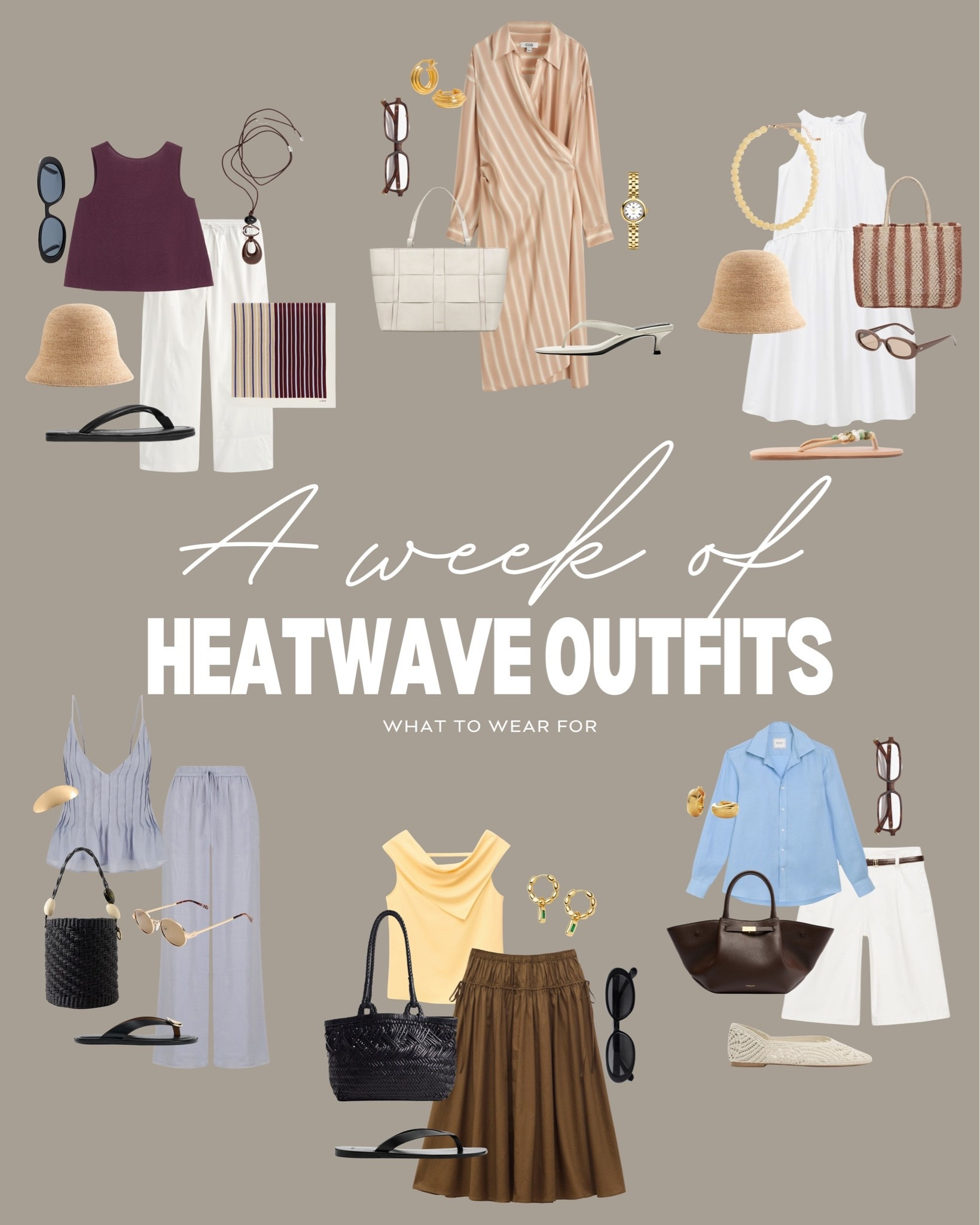 A week of heatwave outfits ☀️ 

Summer style, casual outfits, workwear, co-ord sets, midi skirt, shirt dress, cotton trousers, tailored shorts, sandals

#LTKsummer #LTKworkwear