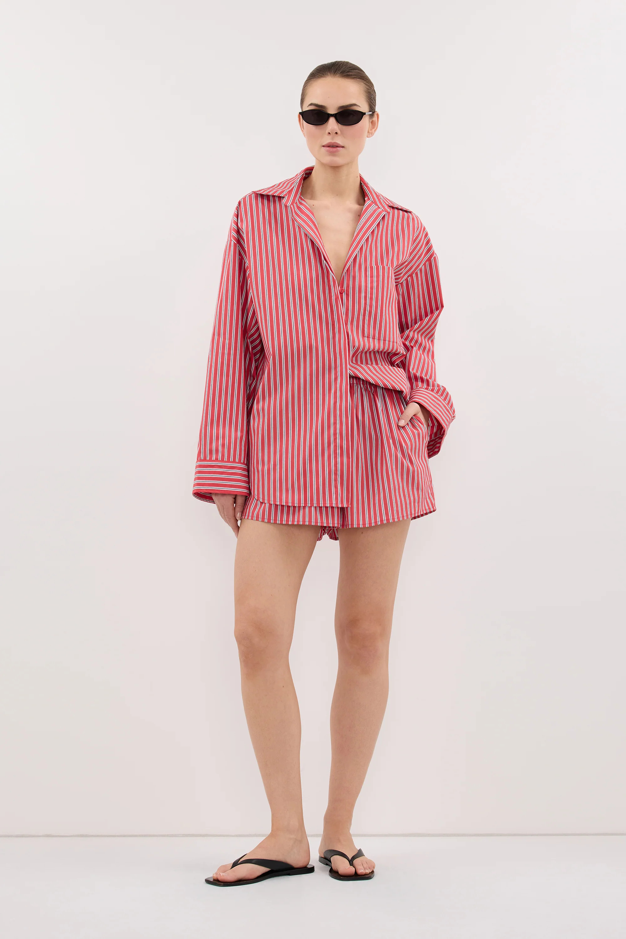 MISHA RED STRIPE SHORT | DISSH