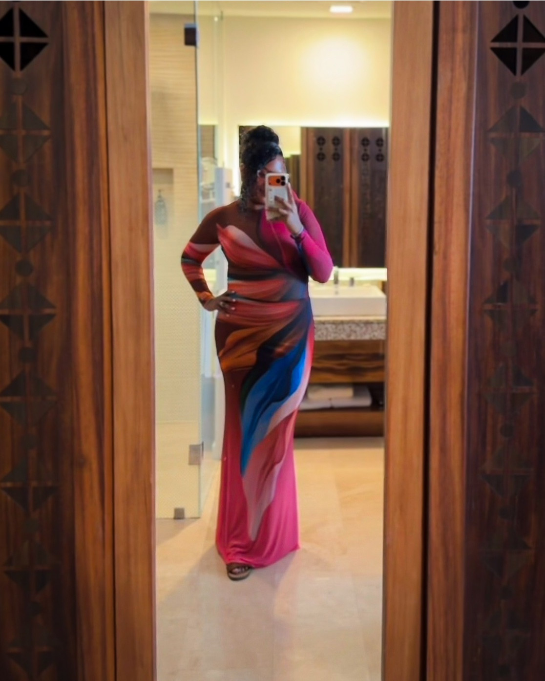 wearing AFRM Contemporary 2 piece maxi skirt set at the Resort today! 
5'7 wearing L . 

#LTKMidsize #LTKTall #LTKTravel