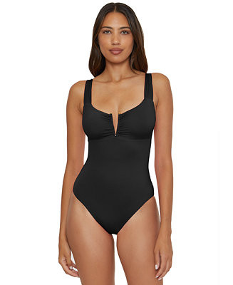 Becca Women's V-Neck One-Piece Swimsuit - Macy's | Macy's