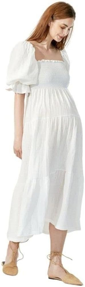 NOTHING FITS BUT Women’s Classic Cotton Dress, Muslin Kiko Maternity Gown, Casual Maternity Dre... | Amazon (US)