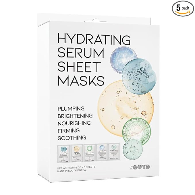 Hydrating Sheet Mask Starter Kit Variety Pack for Skin Care, Dry, Ance, Sensitive Skin, Korean Ve... | Amazon (US)