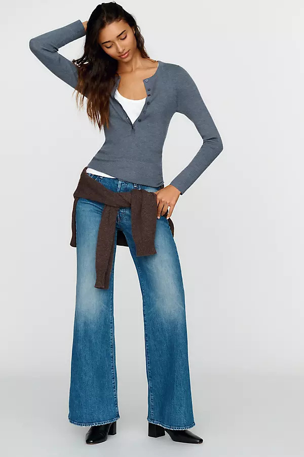 The Tomcat Roller Sneak Mid Rise Flare Jeans | Anthropologie (US)