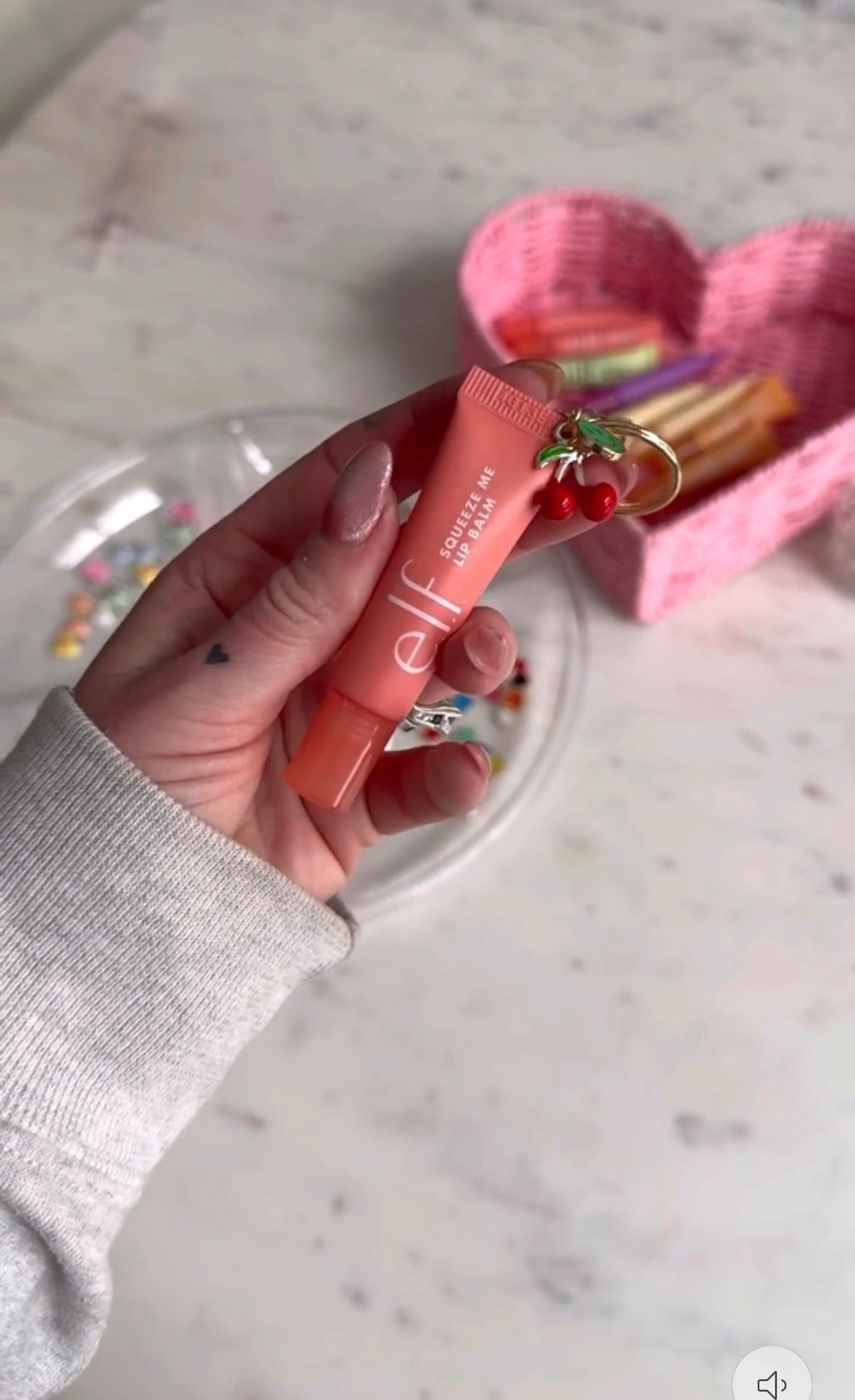 DIY lipgloss keychains for Valentine’s Day or galentine’s Day party favors