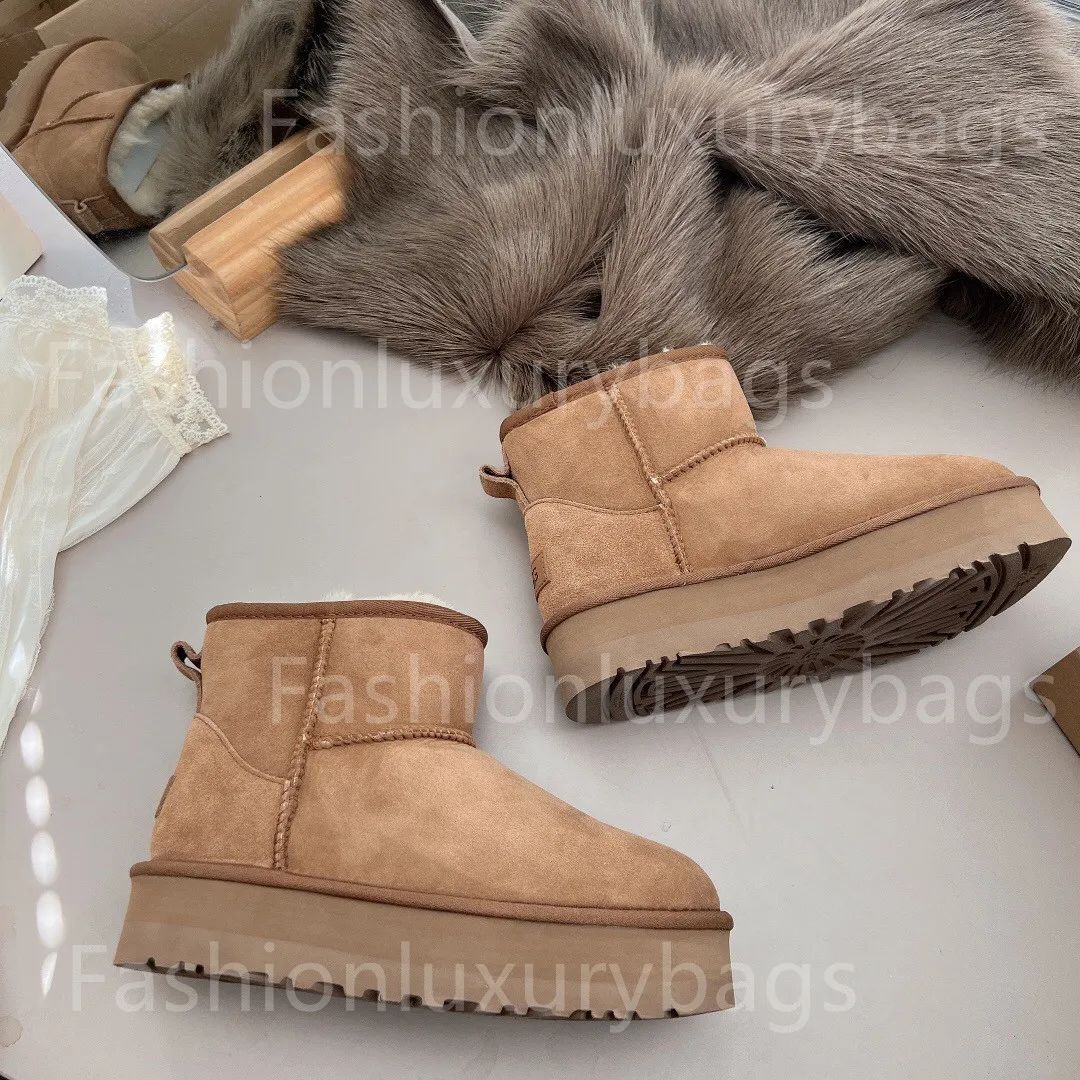 2022 Ultra Mini Platform Boot Designer Woman Winter Ankle Australia Snow Boots Thick Bottom Real ... | DHGate