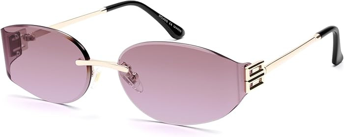 SOJOS Trendy Oval Sunglasses for Women,Fashion Rimless Metal Sun Glasses Y2K Style UV400 Protecte... | Amazon (US)