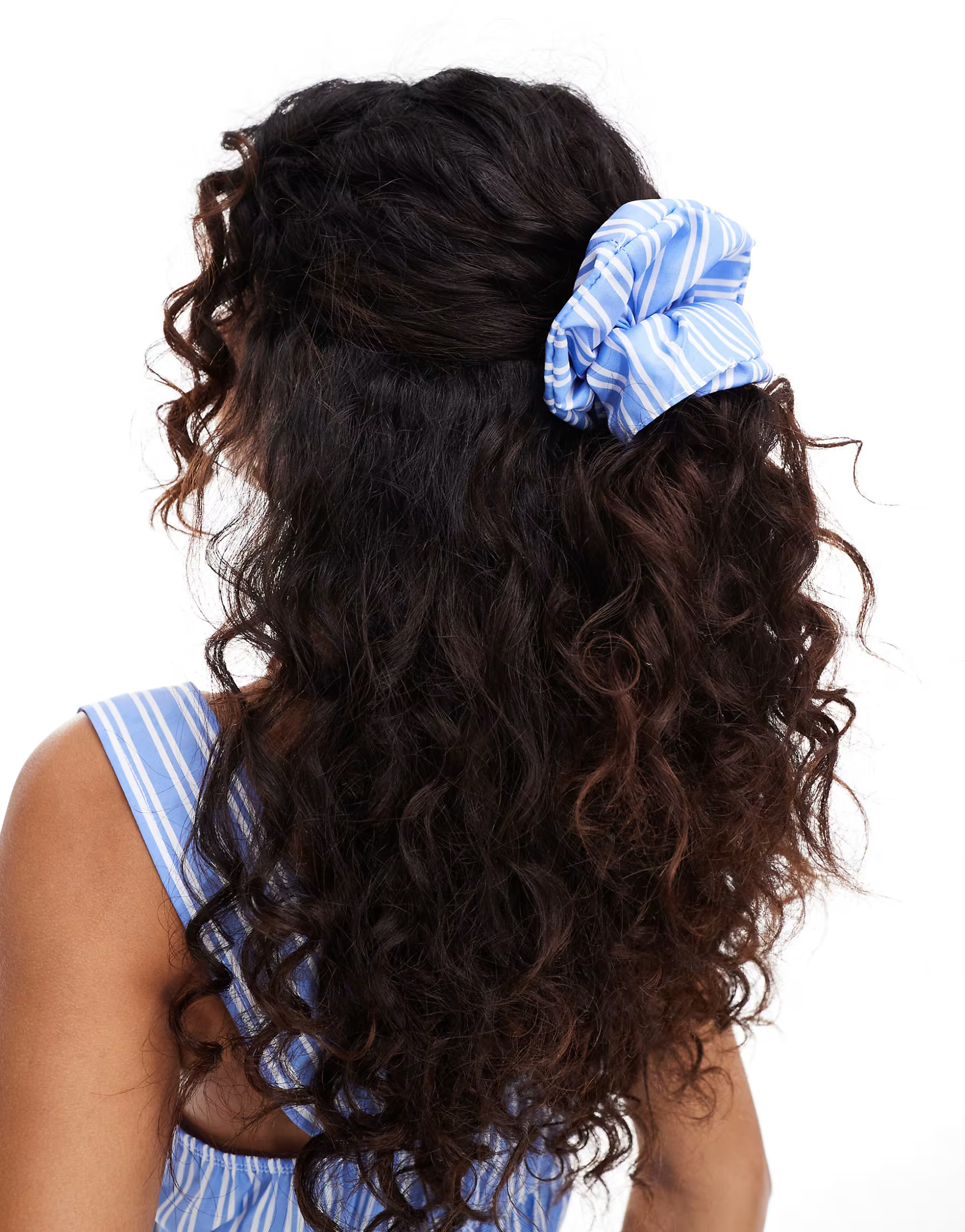 Reclaimed Vintage scrunchie in blue stripe | ASOS (Global)