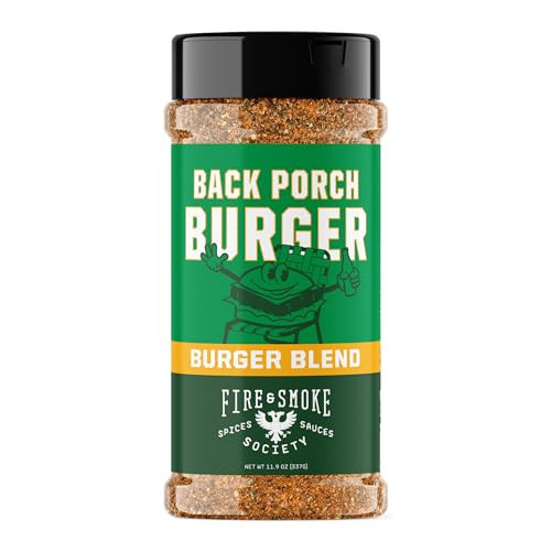 Fire & Smoke Back Porch Burger Seasoning | BBQ Rub for Smoking and Grilling Meat | Beef, Pork, Chicken, Turkey, Veggie | BBQ Rubs and Spices | XL 11.9 oz | Amazon (US)