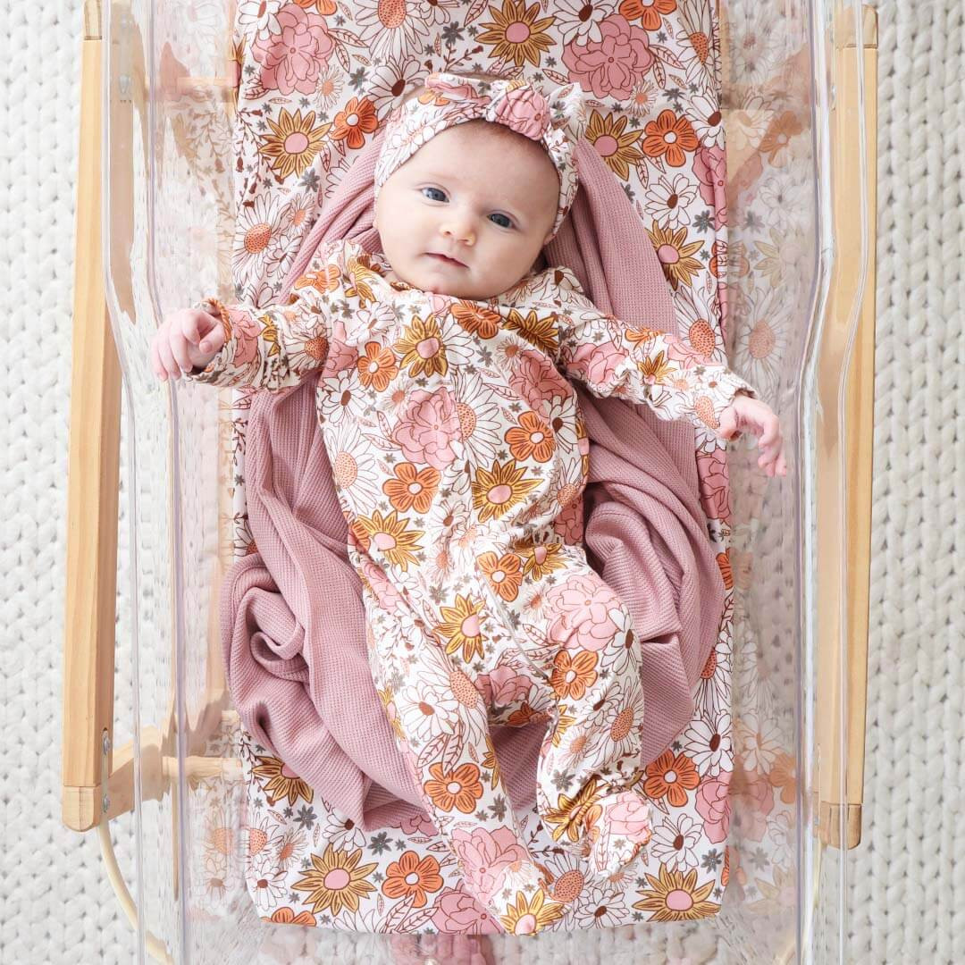 Boho Floral Zipper Footie | Caden Lane