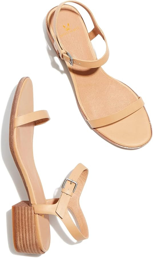 MOOMMO Women Low Block Heel Sandals Ankle Strap Round Toe Sandal Heels One Band Mid Chunky Heel S... | Amazon (US)