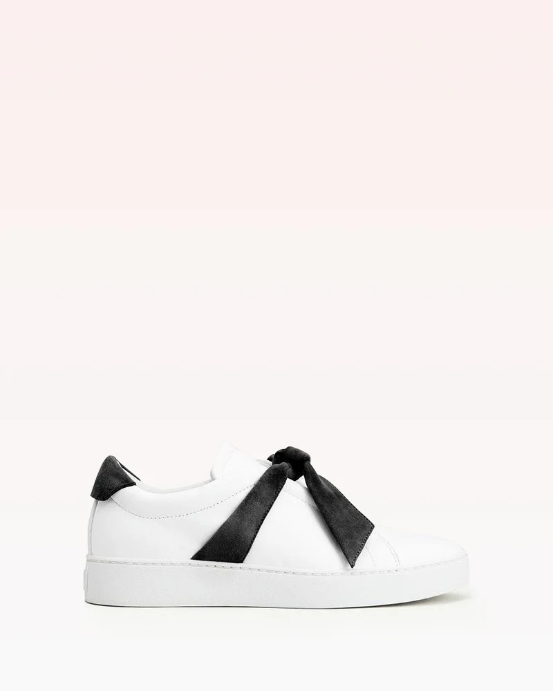 Clarita Leather Sneaker with Black Bow | Alexandre Birman | Alexandre Birman