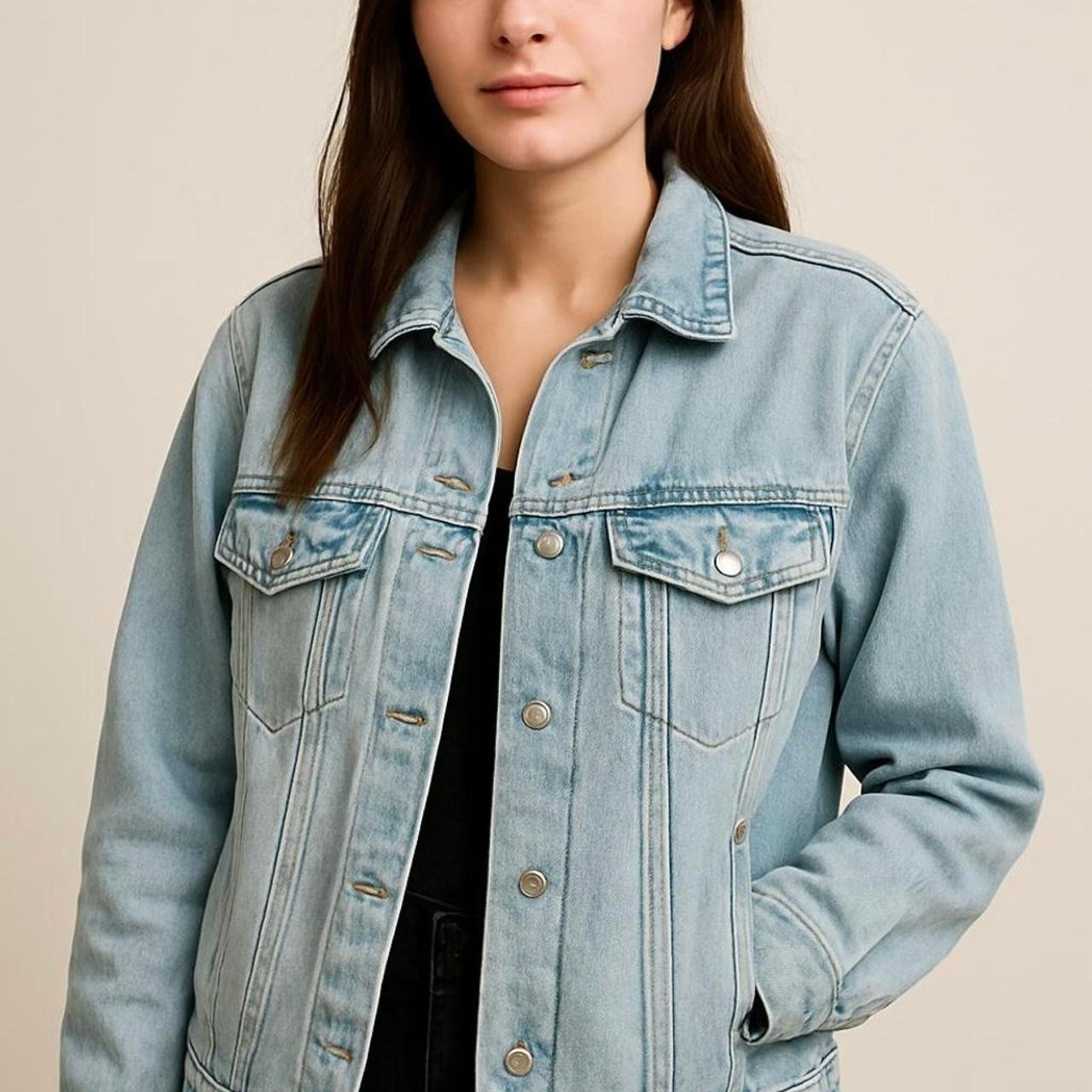 H & M Women's Lightweight Jacket - Blue - XL | Depop US