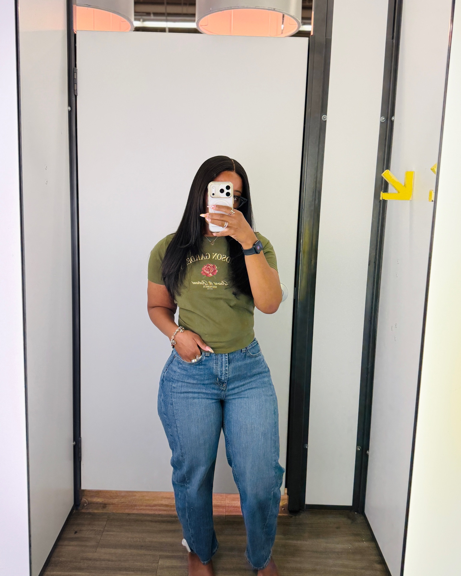Wearing a size 6 in the barrel jeans! I love how they fit and are super flattering on. The shirt is in a size small, I did have to tuck it some because it was a bit roomy towards the bottom. You can size down for a more fitted look.

#LTKPetite #LTKSaleAlert