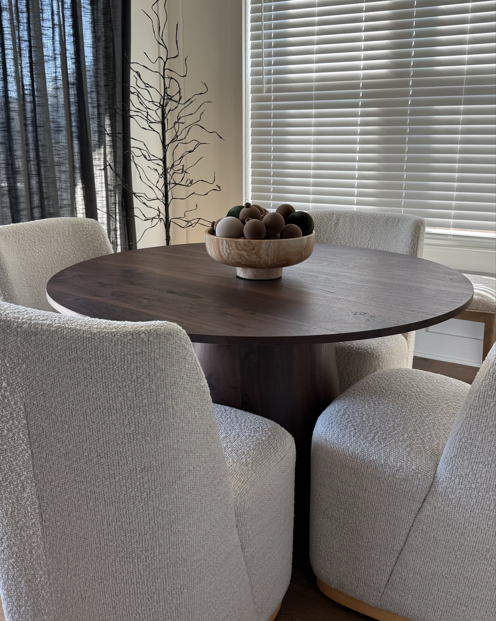 Our dining room still needs a lot more work, but I’m loving our new dining table and chairs 😍

Dining room inspiration, dining room decor, dining room table, round dining room table, upholstered dining room chair, neutral dining room inspiration, cozy dining room, cozy home, cozy at home, dining room design, pedestal dining room table, dining chairs on wheels, cozy dining chair, dining room styling, dining room table styling, dining room curtains, cozy dining room design, organic modern dining room, organic modern design, organic modern design inspo, Christmas dining room decor, Christmas decor 




#LTKHome #LTKStyleTip #LTKHoliday