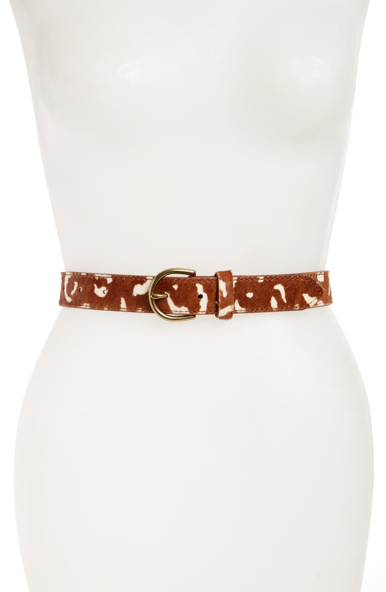 Medium Perfect Genuine Calf Hair Belt | Nordstrom
