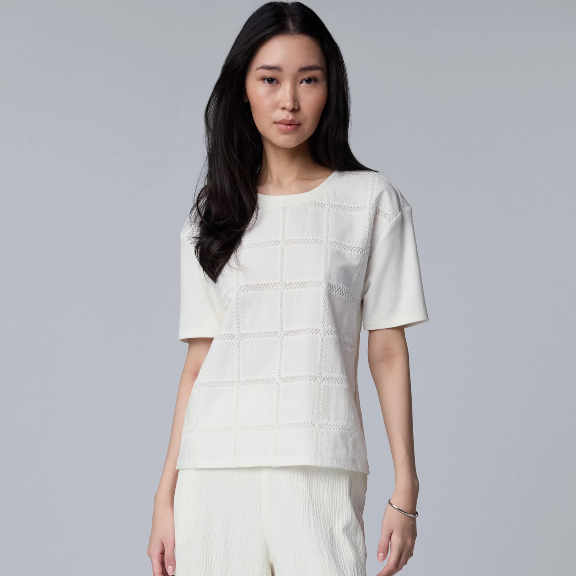 Women's Simply Vera Vera Wang Crochet Front Top | Kohl's