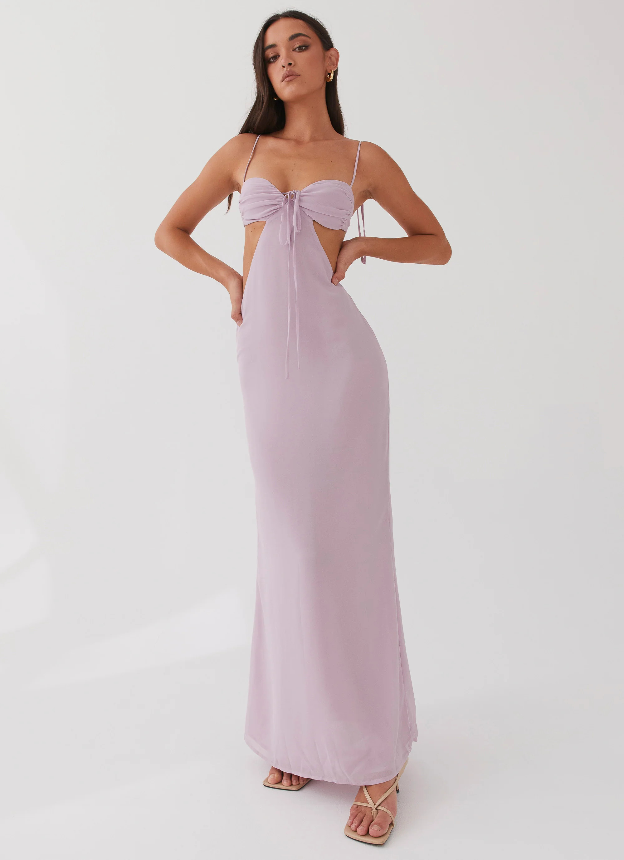 Tyra Ruched Maxi Dress - Lavender | Peppermayo (Global)