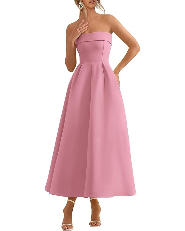 PRETTYGARDEN Cocktail Dresses for Women 2026 Summer Formal Elegant Tube Top Strapless Spring Wedd... | Amazon (US)