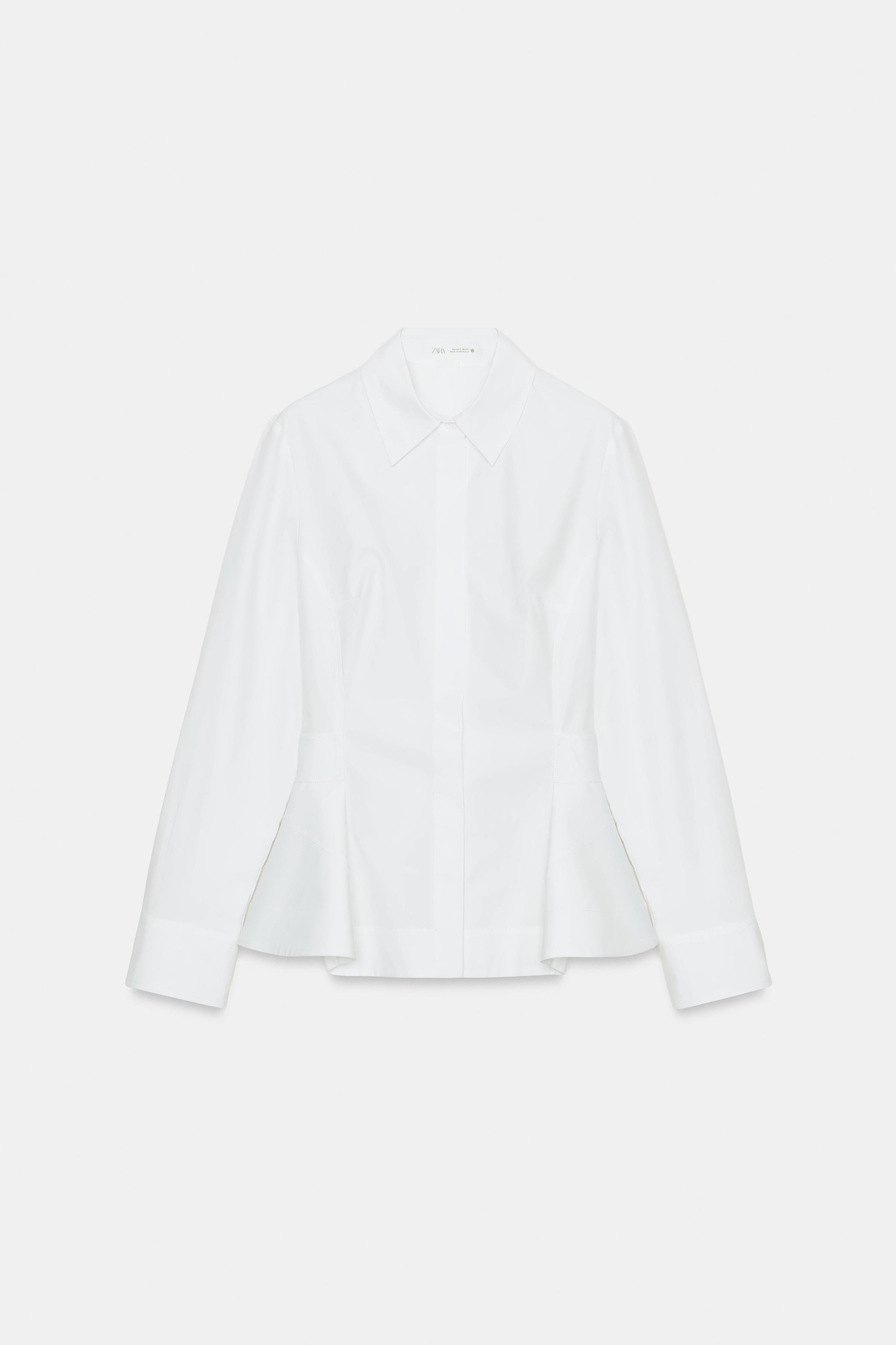 ZW COLLECTION PEPLUM POPLIN SHIRT | Zara US
