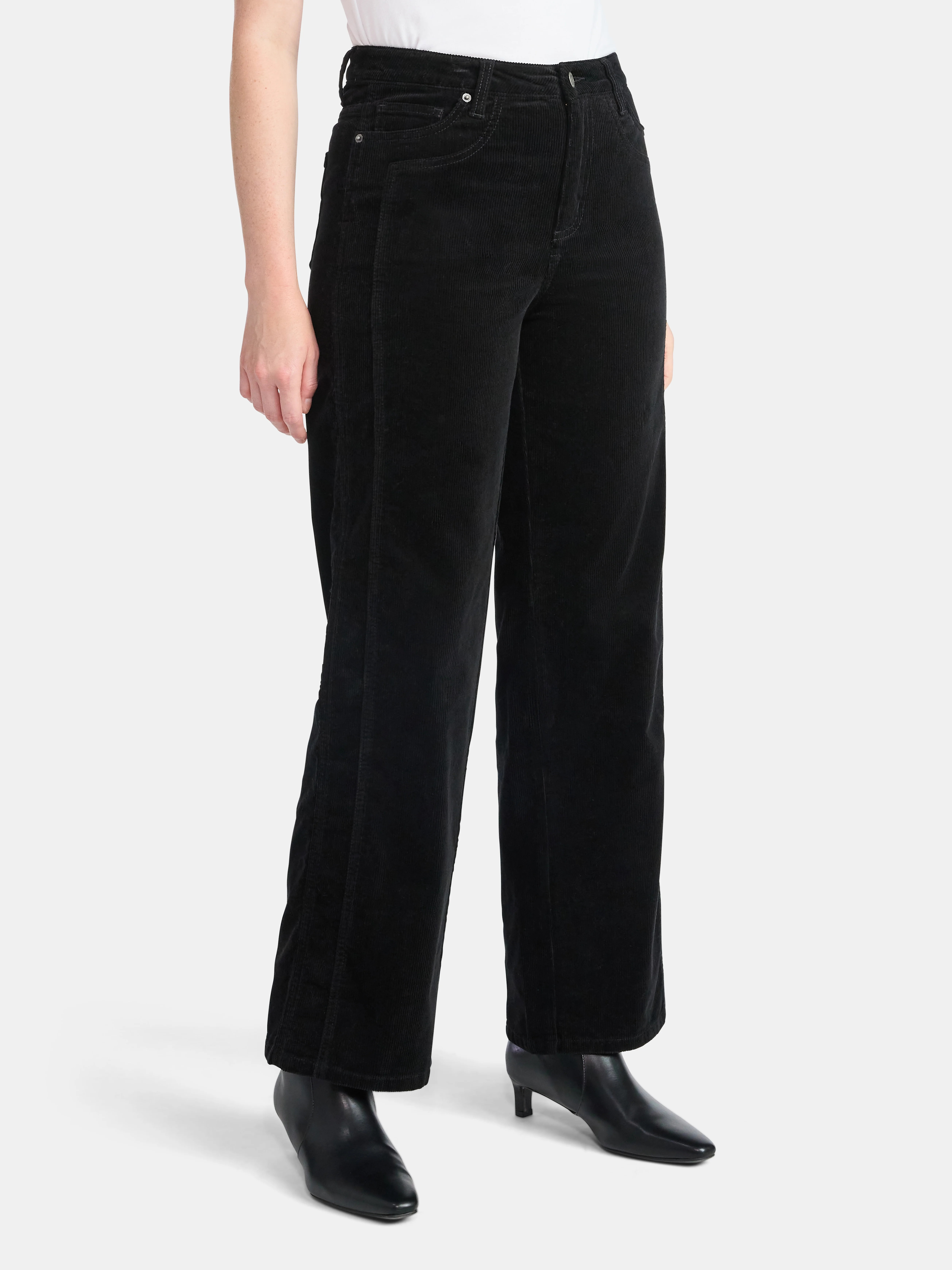 Time and Tru Women's and Women's Plus Corduroy Seamed Wide Leg Pants, 31" Inseam, Sizes 2-22 | Walmart (US)