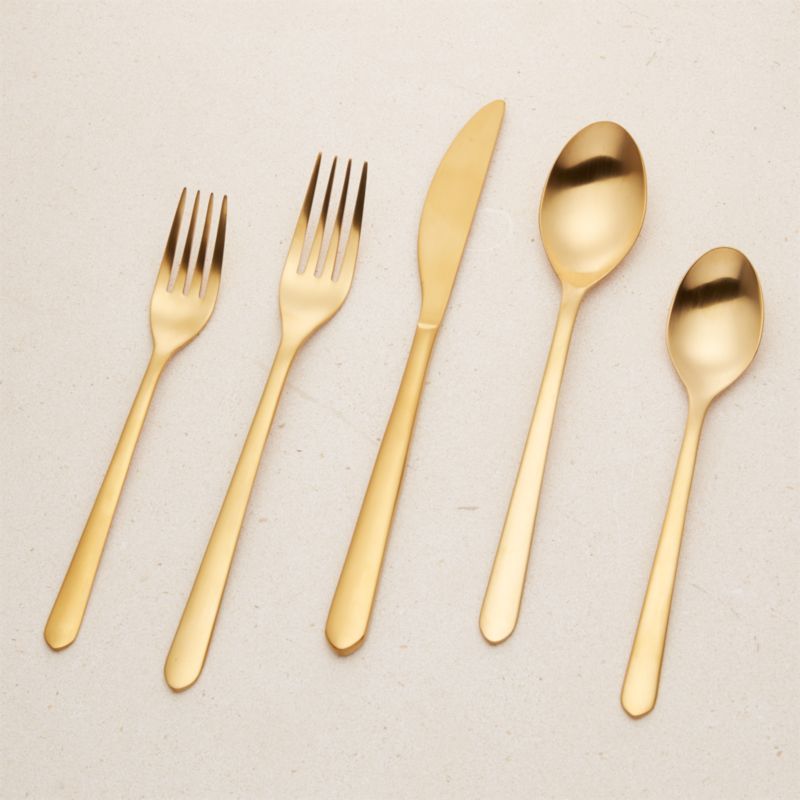 Jasper Gold 20-Piece Flatware Set | Crate & Barrel