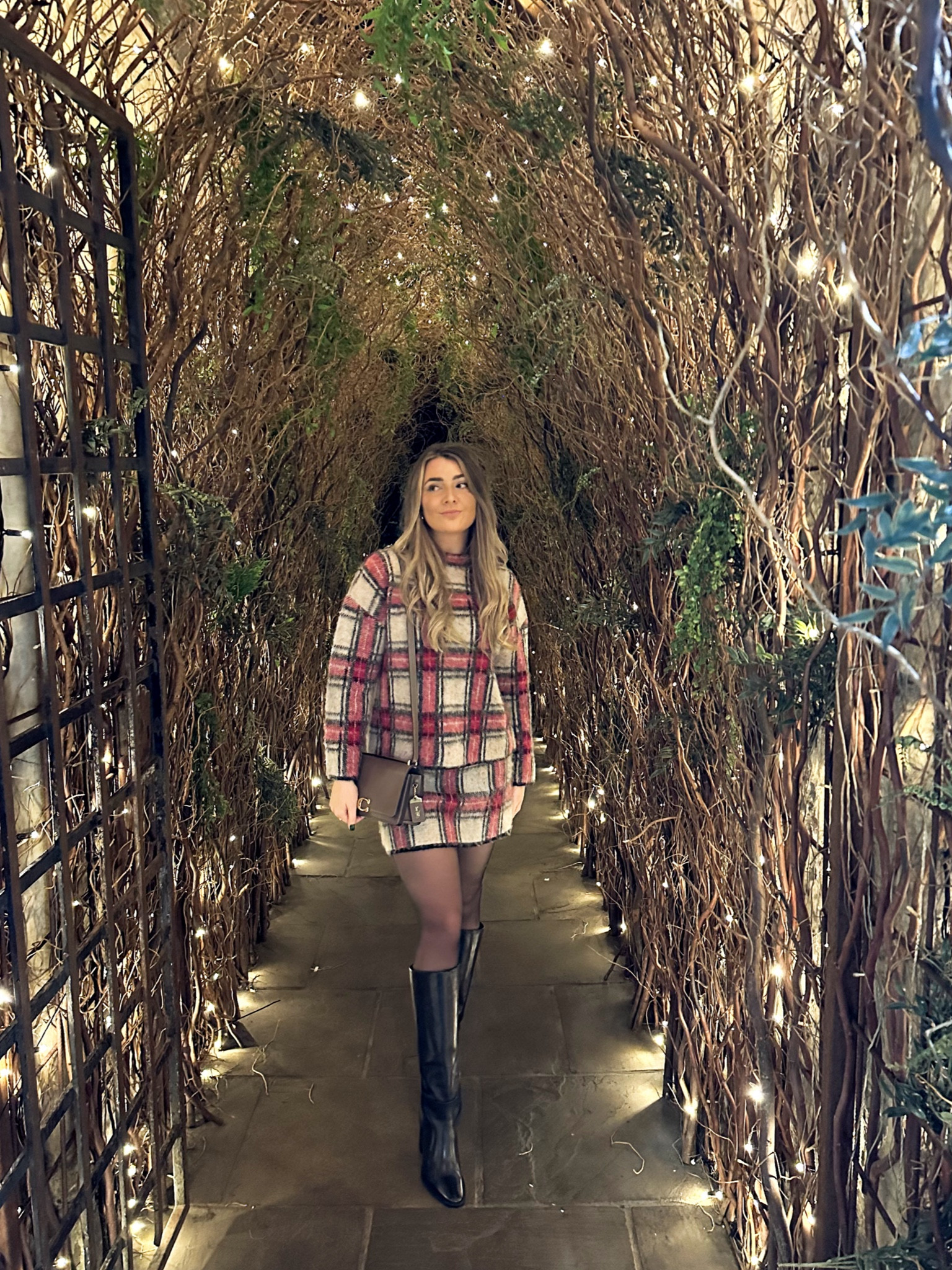 when in edinburgh for a festive trip away, wear tartan 🎄🏴󠁧󠁢󠁳󠁣󠁴󠁿

Red Tartan Jumper / Red Tartan Skirt / Red Tartan Co-ord / Coach Bandit Bag in Dark Stone / Black Knee High Boots / Tights

#LTKstyletip #LTKtravel #LTKWinterSale
