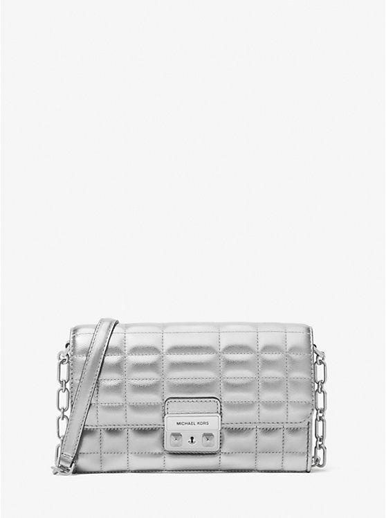 Tribeca Large Metallic Leather Convertible Crossbody Bag | Michael Kors CA