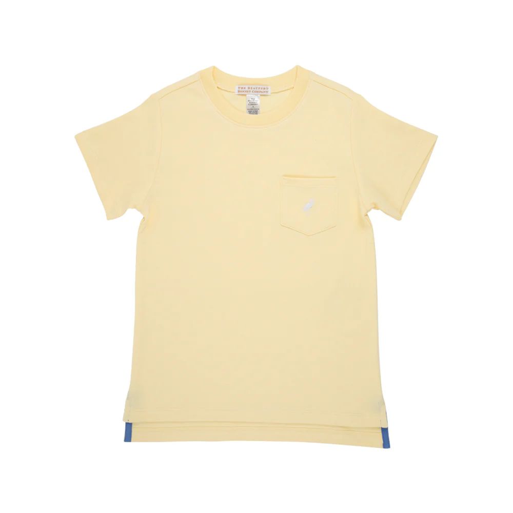 Carter Crewneck - Bellport Butter Yellow with Worth Avenue White Stork | The Beaufort Bonnet Company