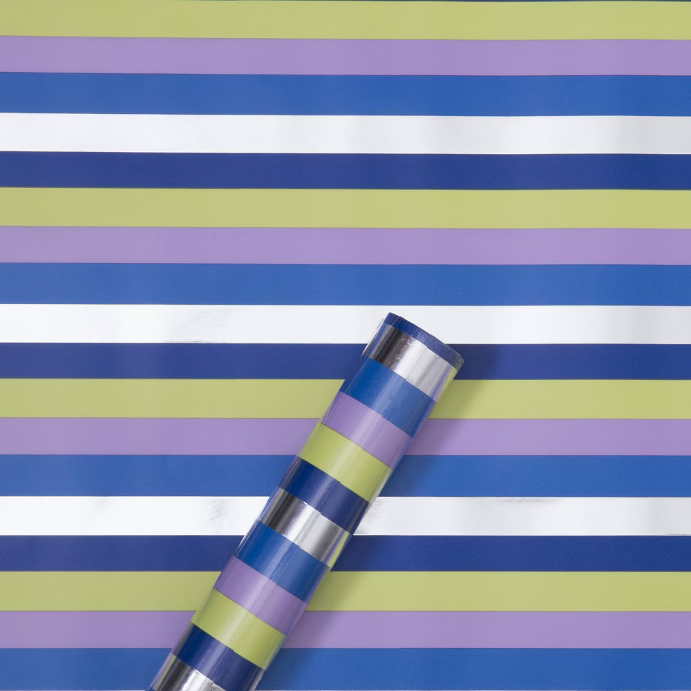 Blue Stripes Gift Wrap - Spritz | Target