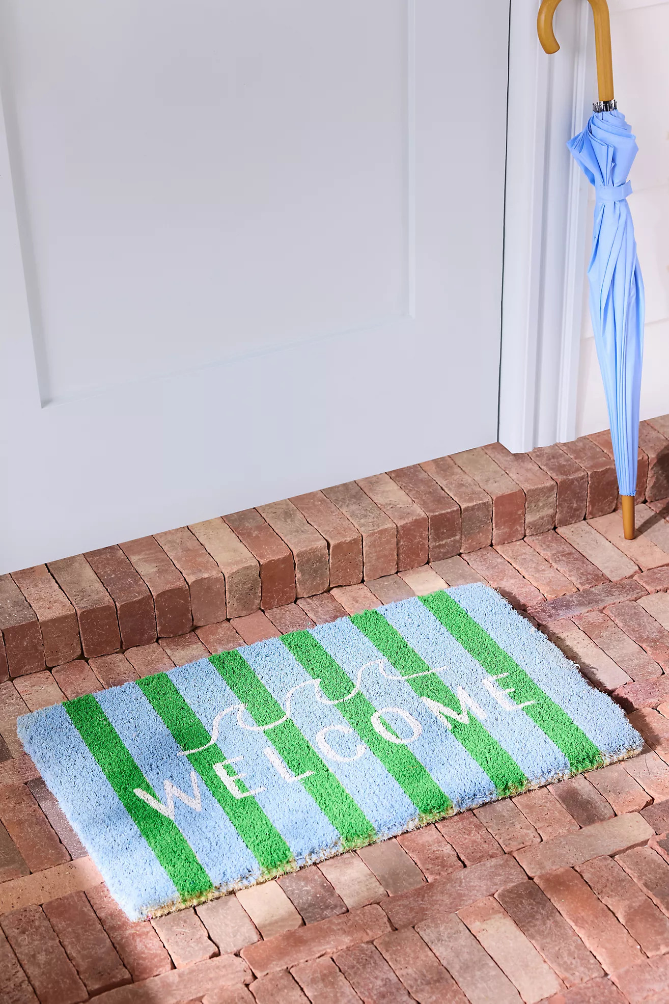 Welcome Waves Striped Coir Printed Doormat | Anthropologie (US)