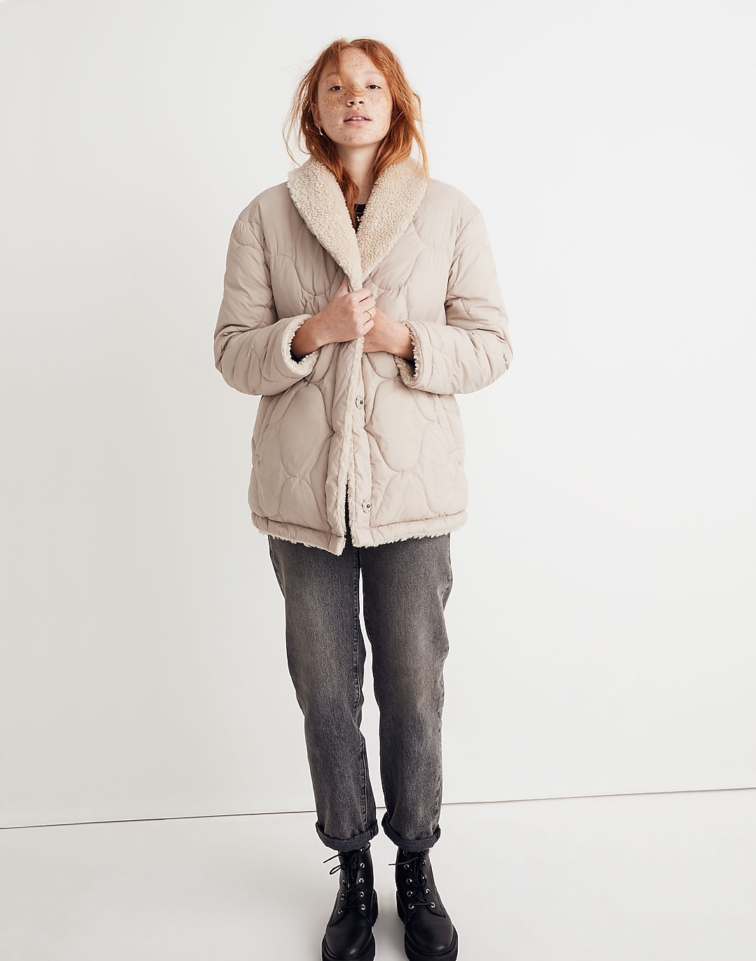 Reversible Quilted Faux-Shearling Jacket | Madewell