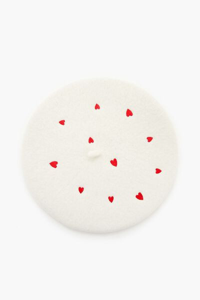Heart Print Beret | Forever 21