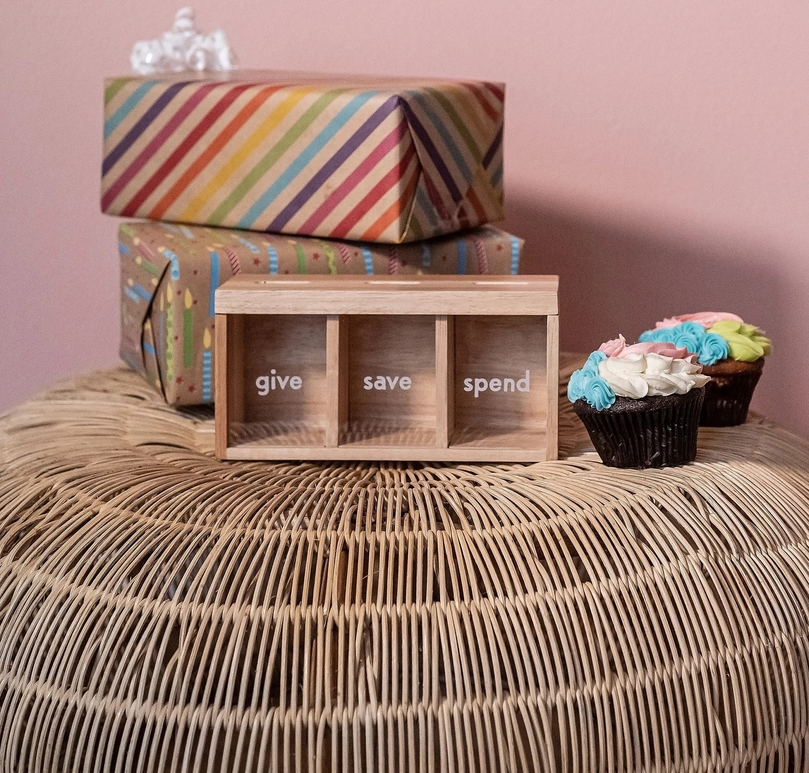 Personalized Kids Piggy Bank: Give Save Spend Design (Wooden) | Etsy (US)