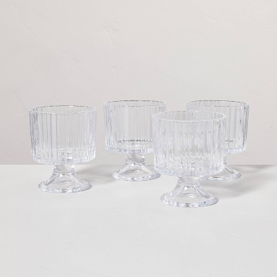 4pk 8oz Fluted Glass Parfait Cup Set Clear - Hearth & Hand™ with Magnolia | Target