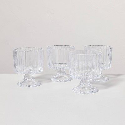 4pk 8oz Fluted Glass Parfait Cup Set Clear - Hearth & Hand™ with Magnolia | Target