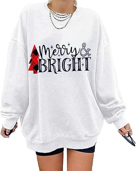 Women's Oversized Sweatshirt Los Angeles California Crewneck Long Sleeve Casual Loose Pullover Tops | Amazon (US)