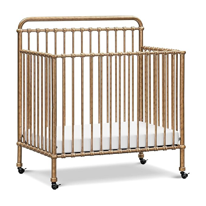Million Dollar Baby Classic Winston 4-in-1 Convertible Mini Metal Crib in Vintage Gold, Greenguar... | Amazon (US)