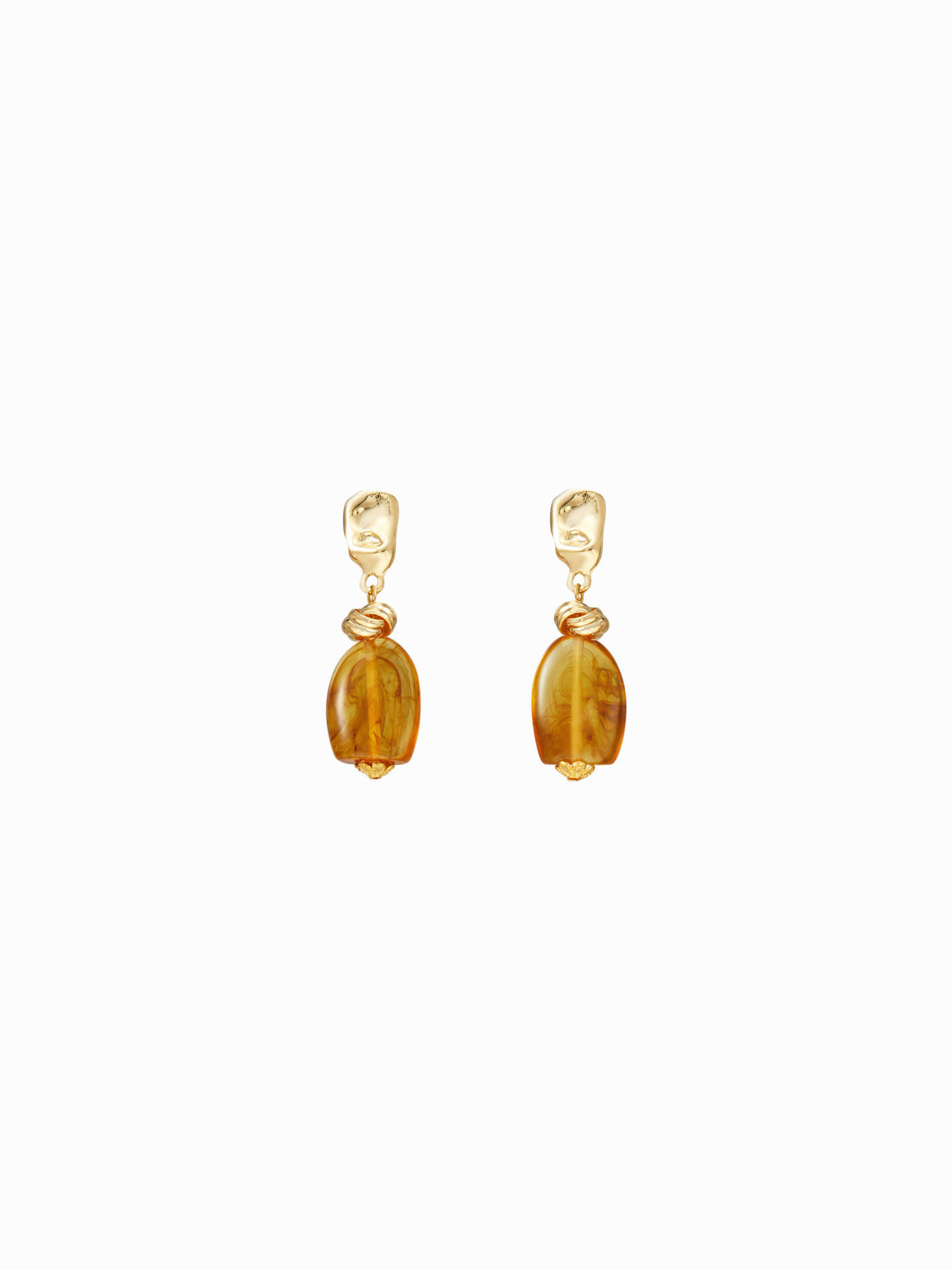 AMBER-COLORED DROP EARRINGS For Daily Casual | Cider