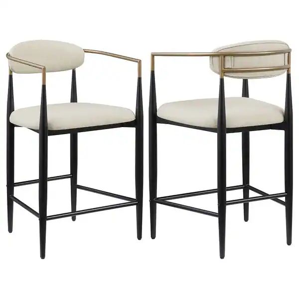 Tina Metal Stool With Upholstered Back And Seat (Set Of 2) - Bed Bath & Beyond - 40439814 | Bed Bath & Beyond