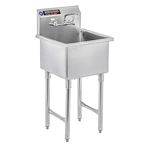 DuraSteel Stainless Steel Prep & Utility Sink - 1 Compartment Commercial Kitchen Sink - NSF Certi... | Amazon (US)