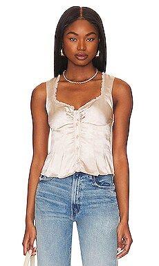 MORE TO COME Mina Bustier Top in Taupe from Revolve.com | Revolve Clothing (Global)