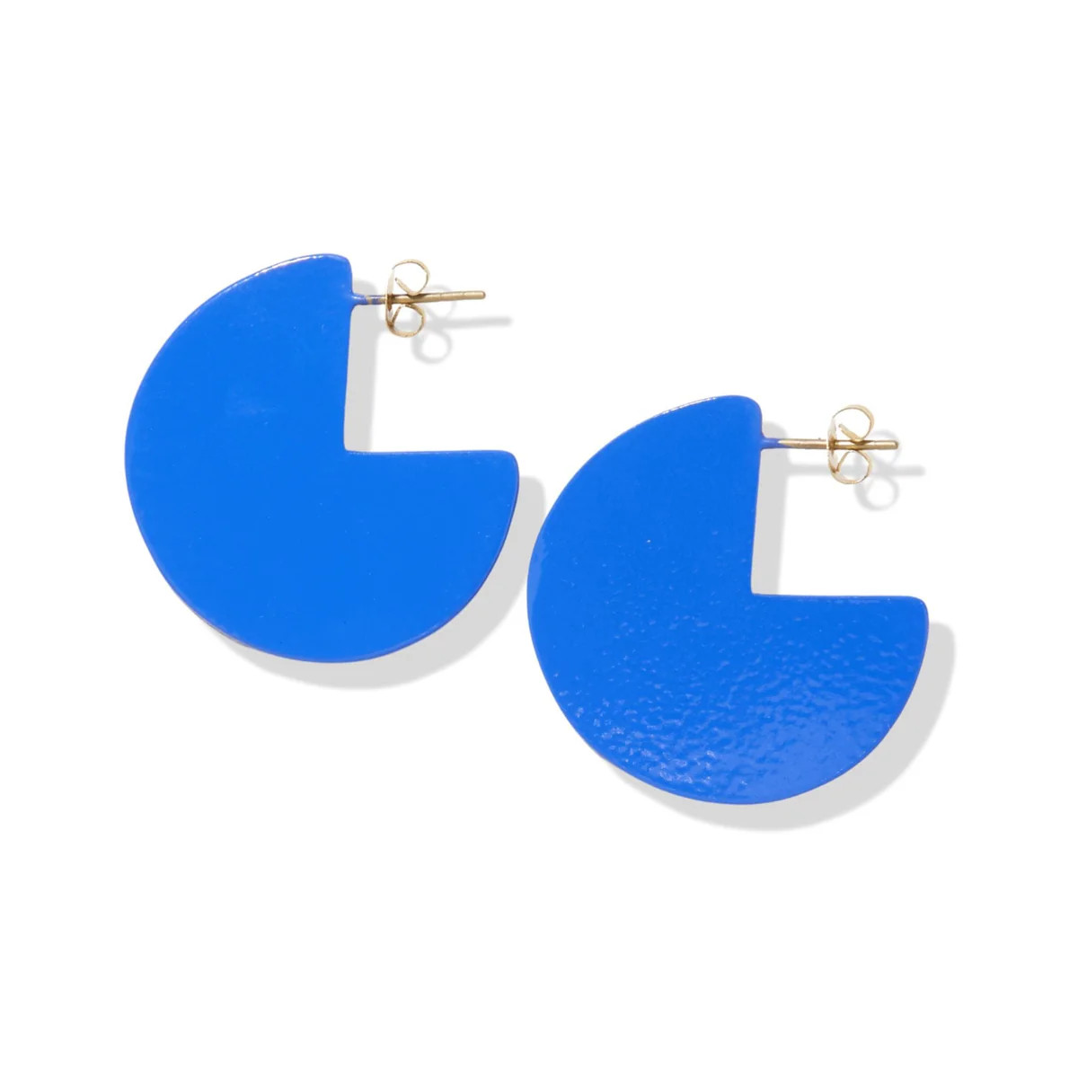 Cobalt Flat Cut Circle Post Earrings | INK+ALLOY