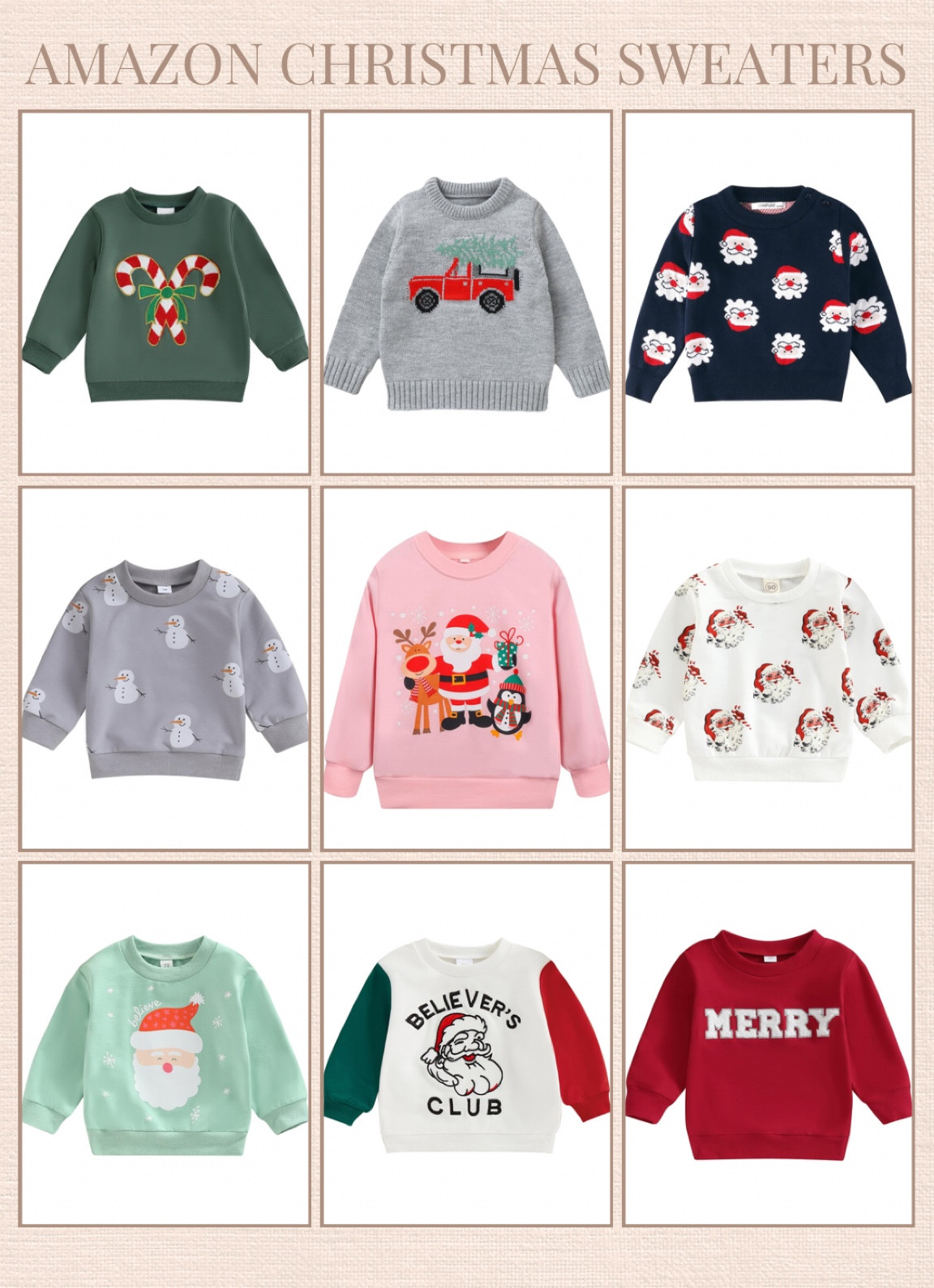 Amazon Christmas sweaters! 

#LTKHoliday #LTKKids #LTKBaby
