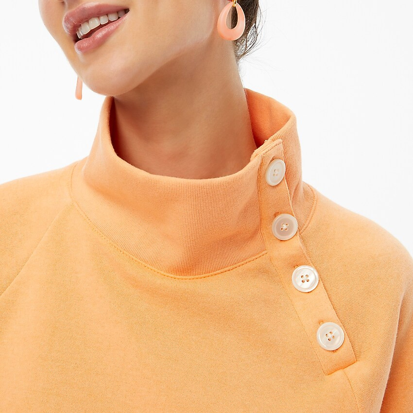 Wide button-collar pullover sweatshirt in cloudspun fleece | J.Crew Factory