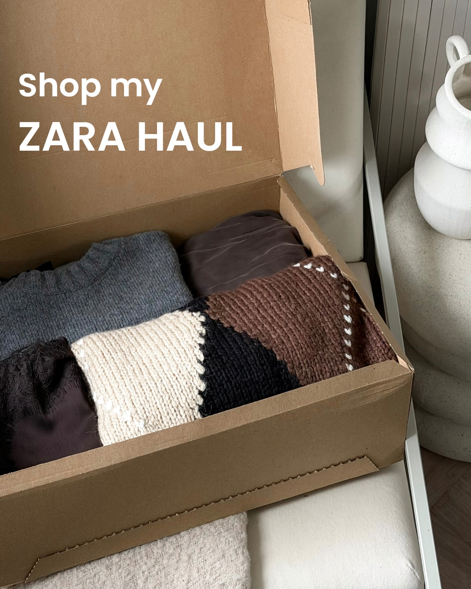 Zara haul 🤎

Autumn knitwear is so good right now:

Argyle print jumper (diamond print sweater)
Sleeveless knitted vest 
Polo shirt knit
Lace trim satin cami 
I’m rich chocolate brown and grey tones with some basic t-shirts too 👌🏼

#zara wardrobe basics #knitwear 

#LTKwinter #LTKuk #LTKautumn