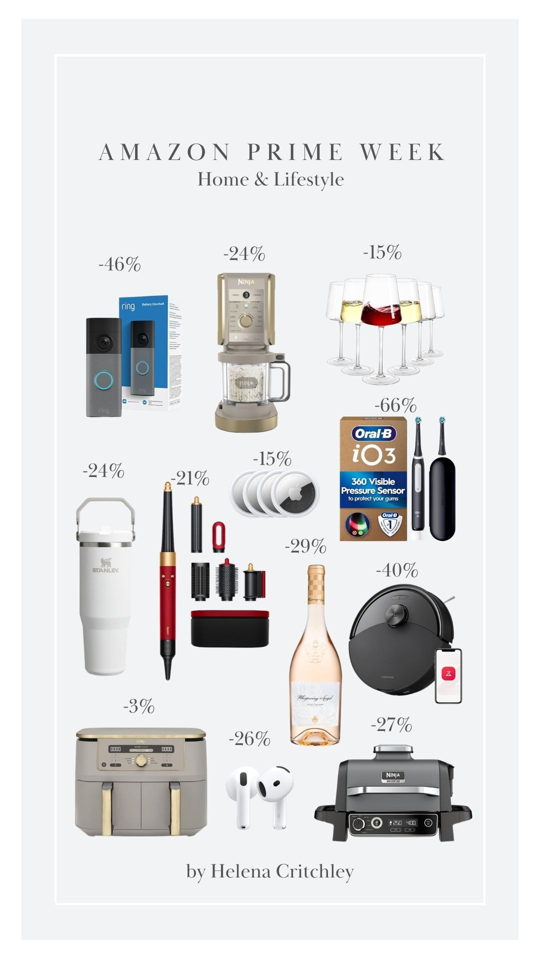 Amazon Prime Home And Lifestyle Deals! 

Home Essentials, Ring Battery Doorbell, Ninja Slushi Machine, White Wine Glasses, Stanley Tumbler, Dyson Airwrap, Apple AirTag, Oral-B iO3 Toothbrush, Whispering Angel Rosé, Robot Vacuum Cleaner, Ninja Air Fryer, AirPods, Ninja Woodfire Grill, Home Favourites, Kitchen Faves 

 #LTKuk #LTKeurope #LTKhome