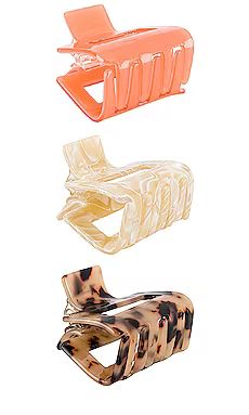 petit moments Roxanne Hair Clip Set in Smooth Tortoise, Marble & Peach from Revolve.com | Revolve Clothing (Global)