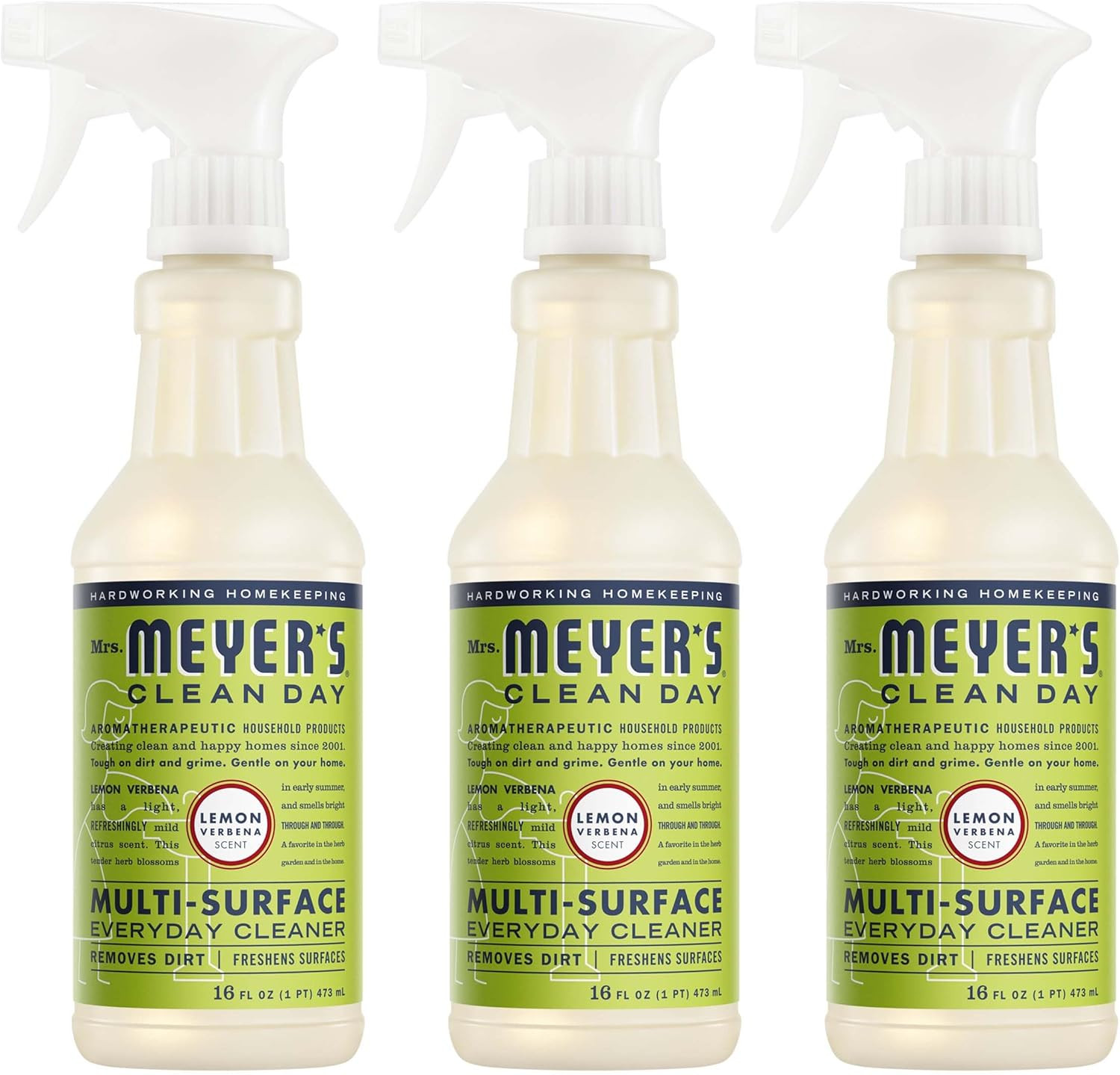 MRS. MEYER'S CLEAN DAY All-Purpose Cleaner Spray, Cruelty Free Formula, Lemon Verbena, 16 fl. oz - Pack of 3 | Amazon (US)